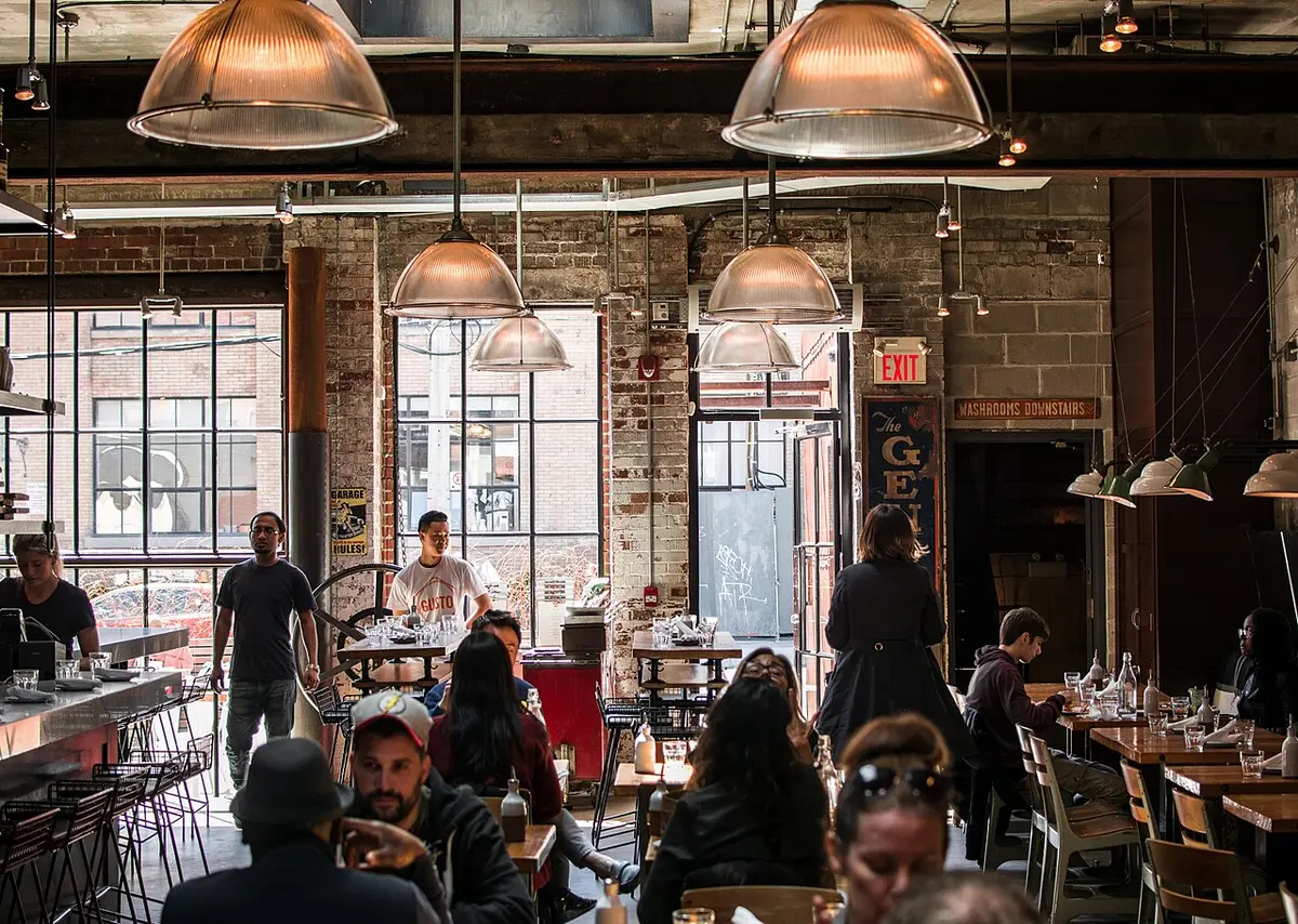 A busy dining room