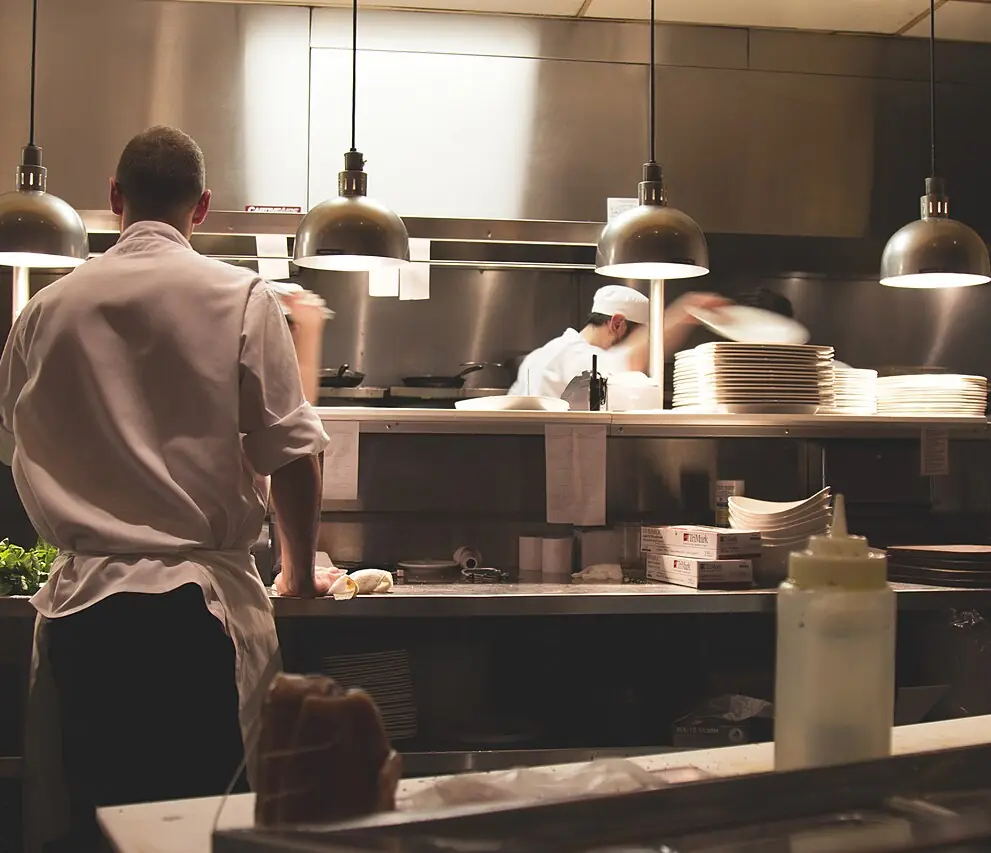 Cooks working the line