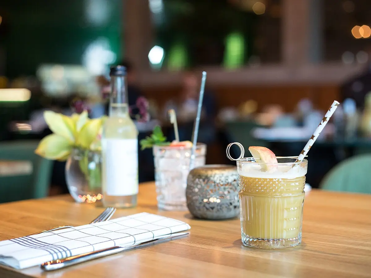 Drinks on a table